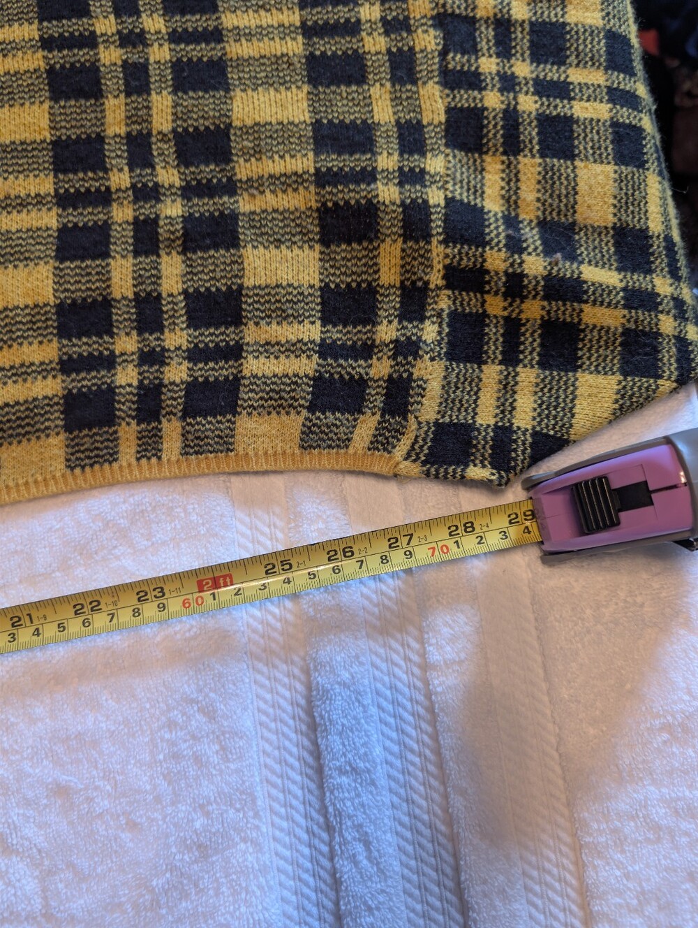 Fashion Nova Mustard Yellow & Black Plaid Knit Cropped Crew and Skirt Set - Picture 10 of 15